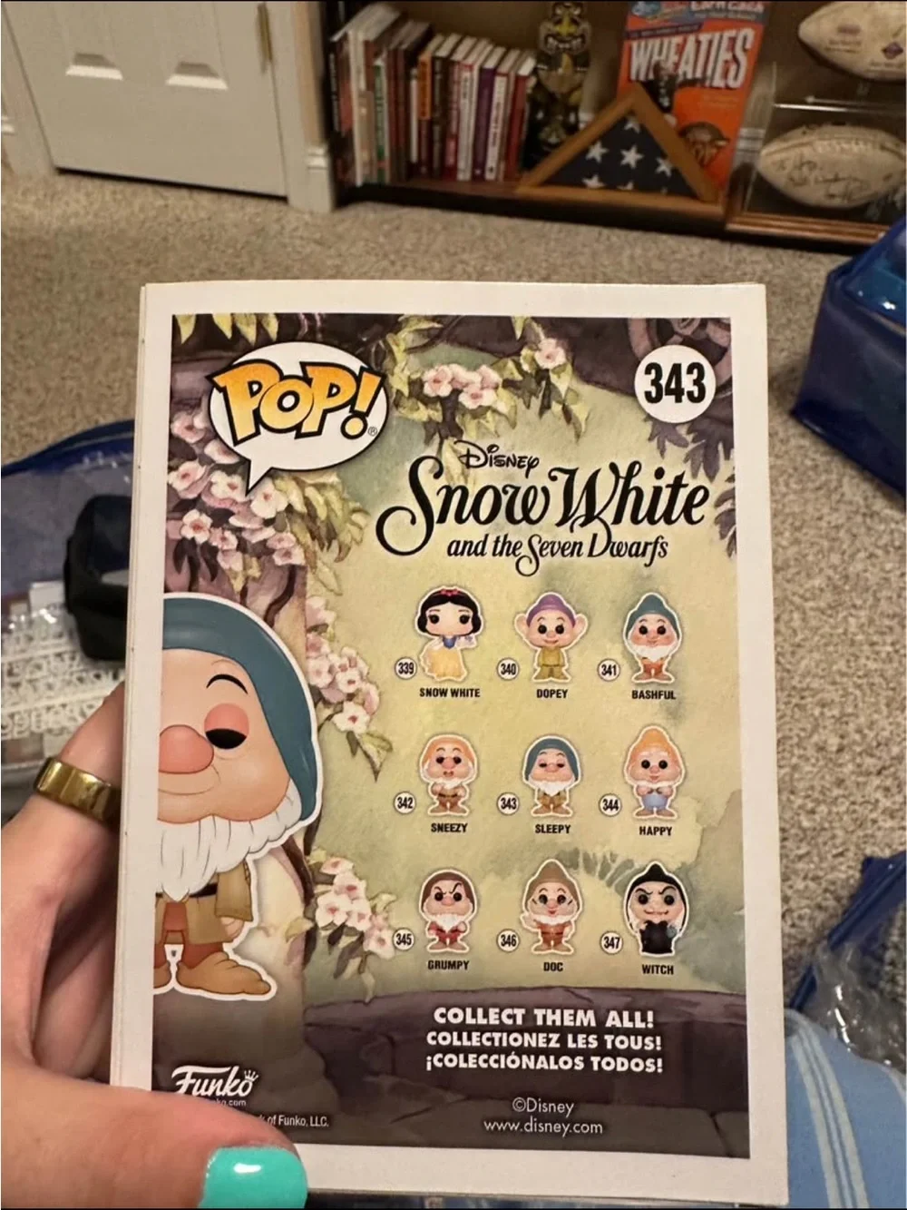 Funko Disney Sleepy Vinyl Figure - Teal Hood, White Beard, Gold Outfit